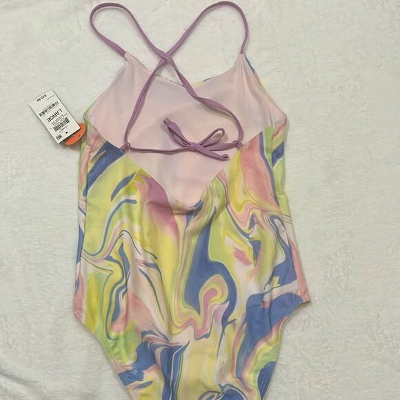 Ideology one piece Swimsuit UPF50+ Girls Large Marble Swirl - Picture 4 of 5